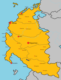 Map of cities in the District of Rorale.