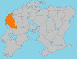 Map of Frésir with Rorale highlighted in orange.